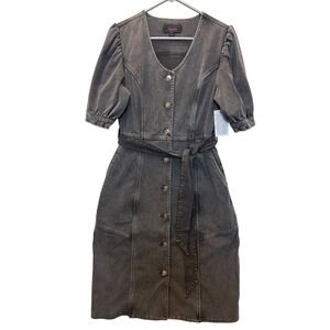 NWT C Wonder by Christian Siriano Button Stretch Denim Midi Shirt Dress Size M‎